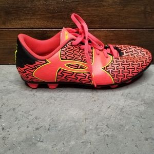 UNDER ARMOUR | Cleats Neon Orange Pink Red color